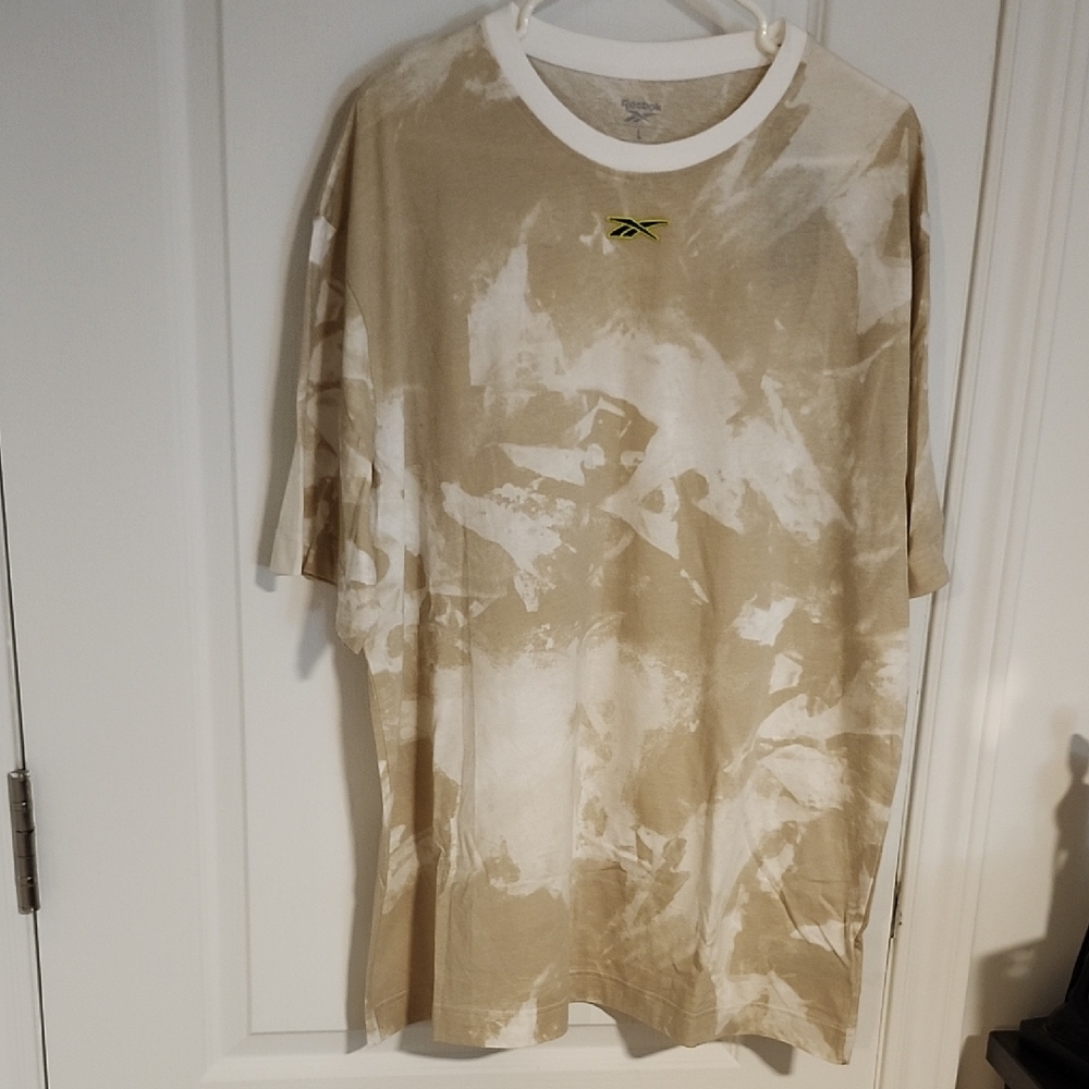 Reebok Tan Tie-Dye Tee with Logo